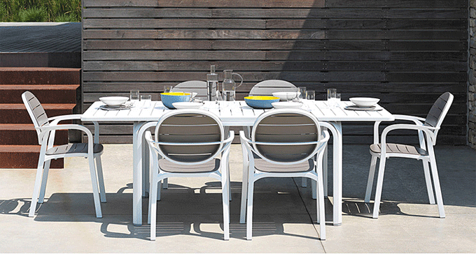 プラスチック アルミ ガーデンテーブル アロロテーブル NAR-T04 NARDI