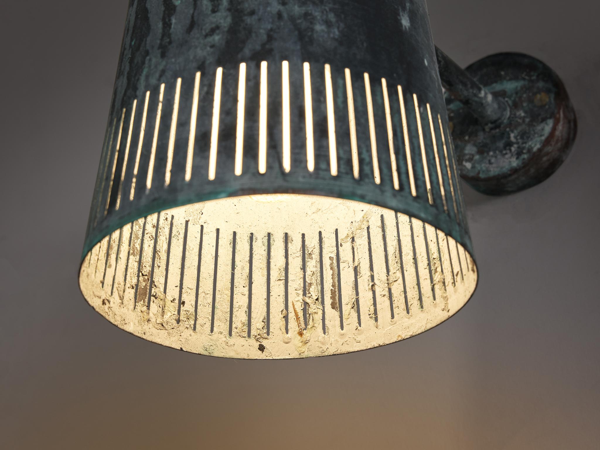 Hans Bergström for Ateljé Lyktan Wall Light in Patinated Copper