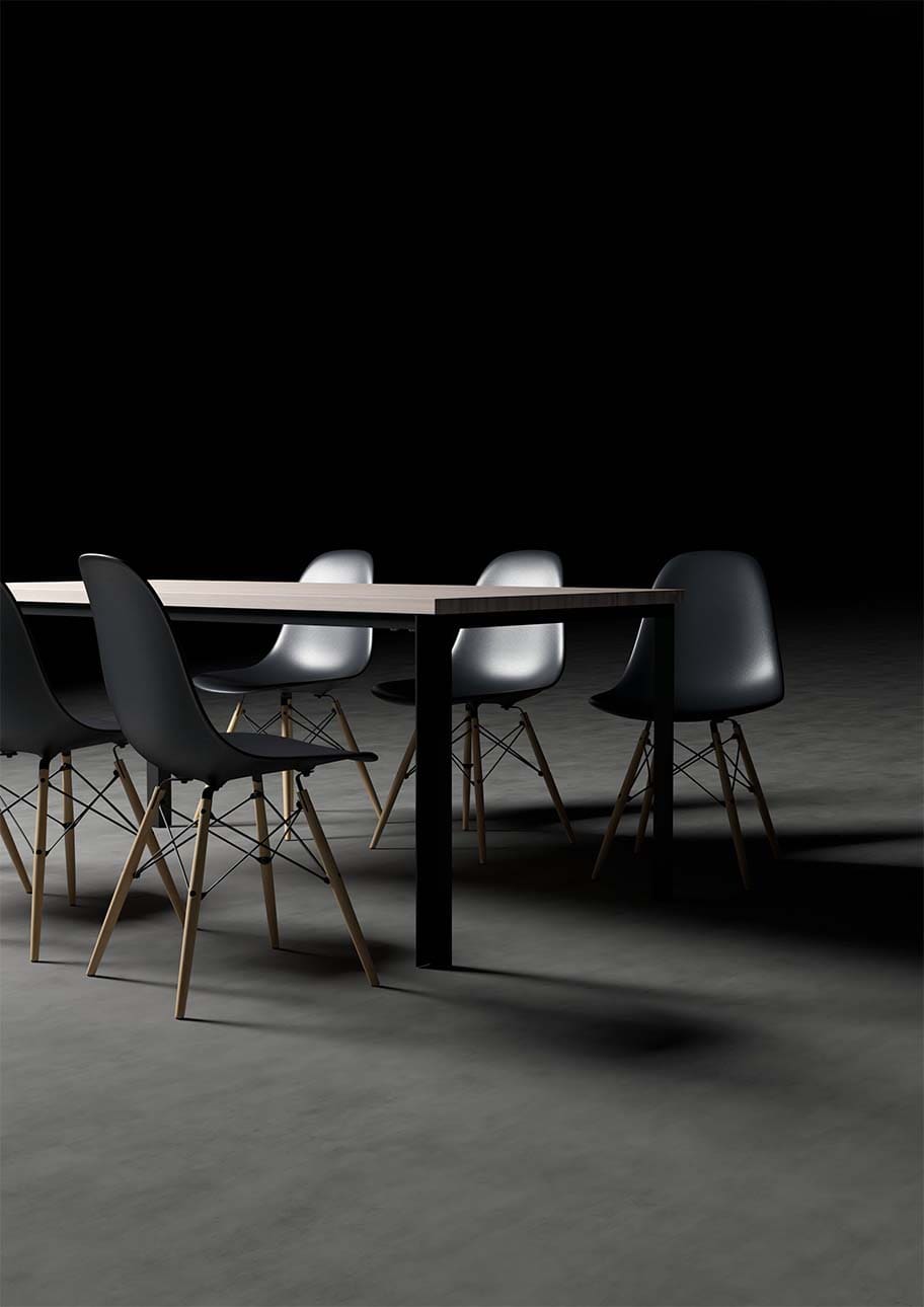 ダイニングテーブル スチール脚（SL） 幅1800×奥行900㎜ ラバーウッド