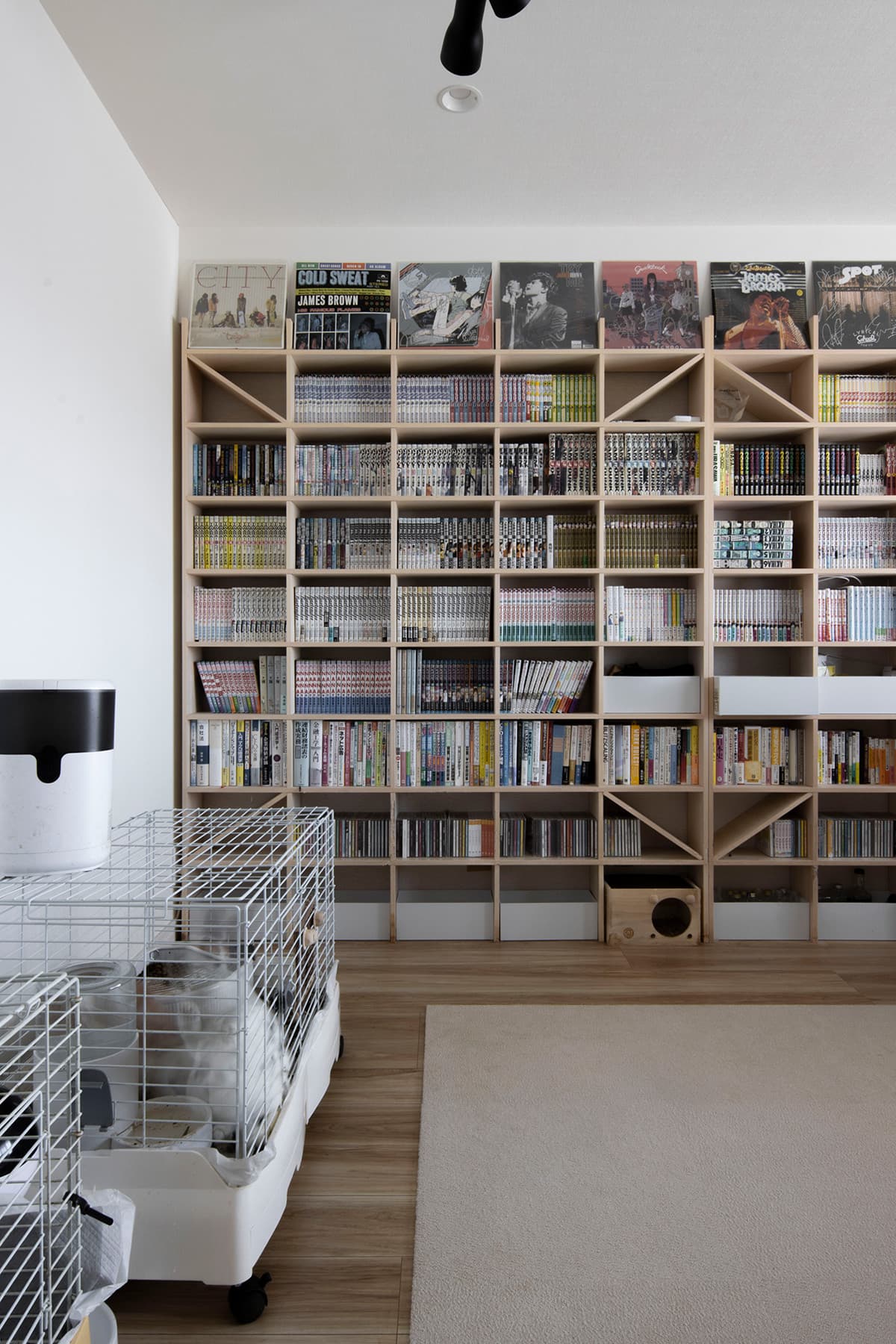 壁面を埋め尽くすコミック本全集|コミック本棚のマルゲリータ使用事例