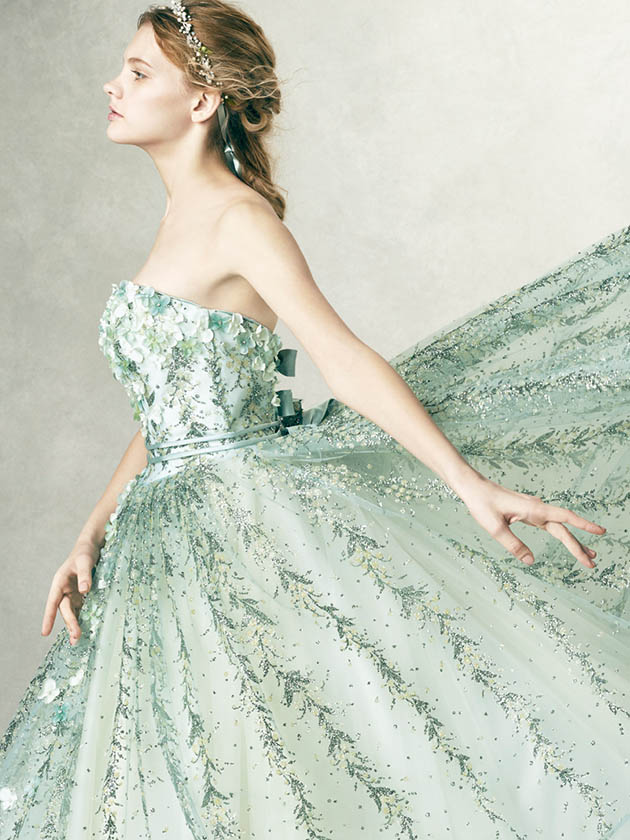 ANT0175 white green | ウエディングドレス『マリアローザ（MARIAROSA）』