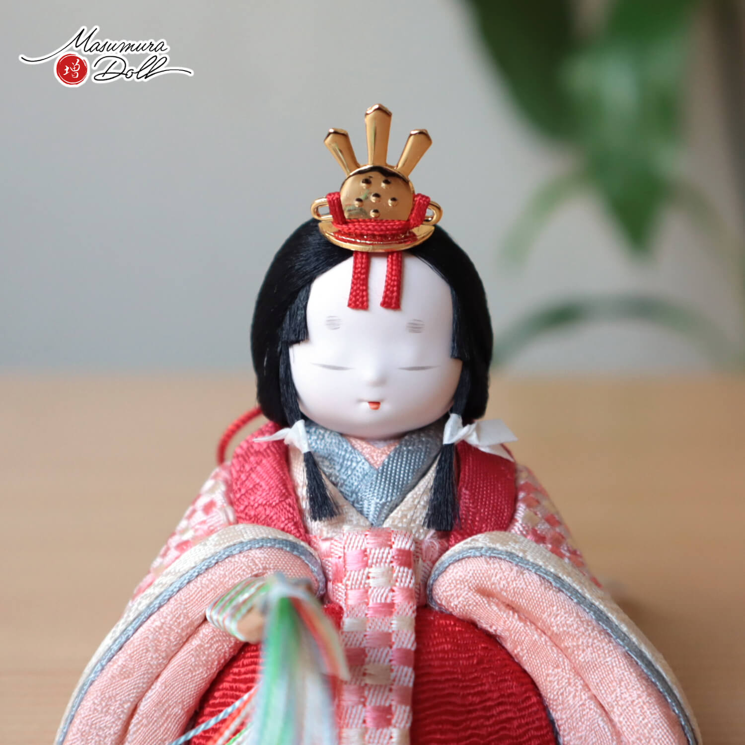 幸一光作 彩-AYA- 増村オリジナル 5人飾り ピンク 水色 正絹西陣織市松