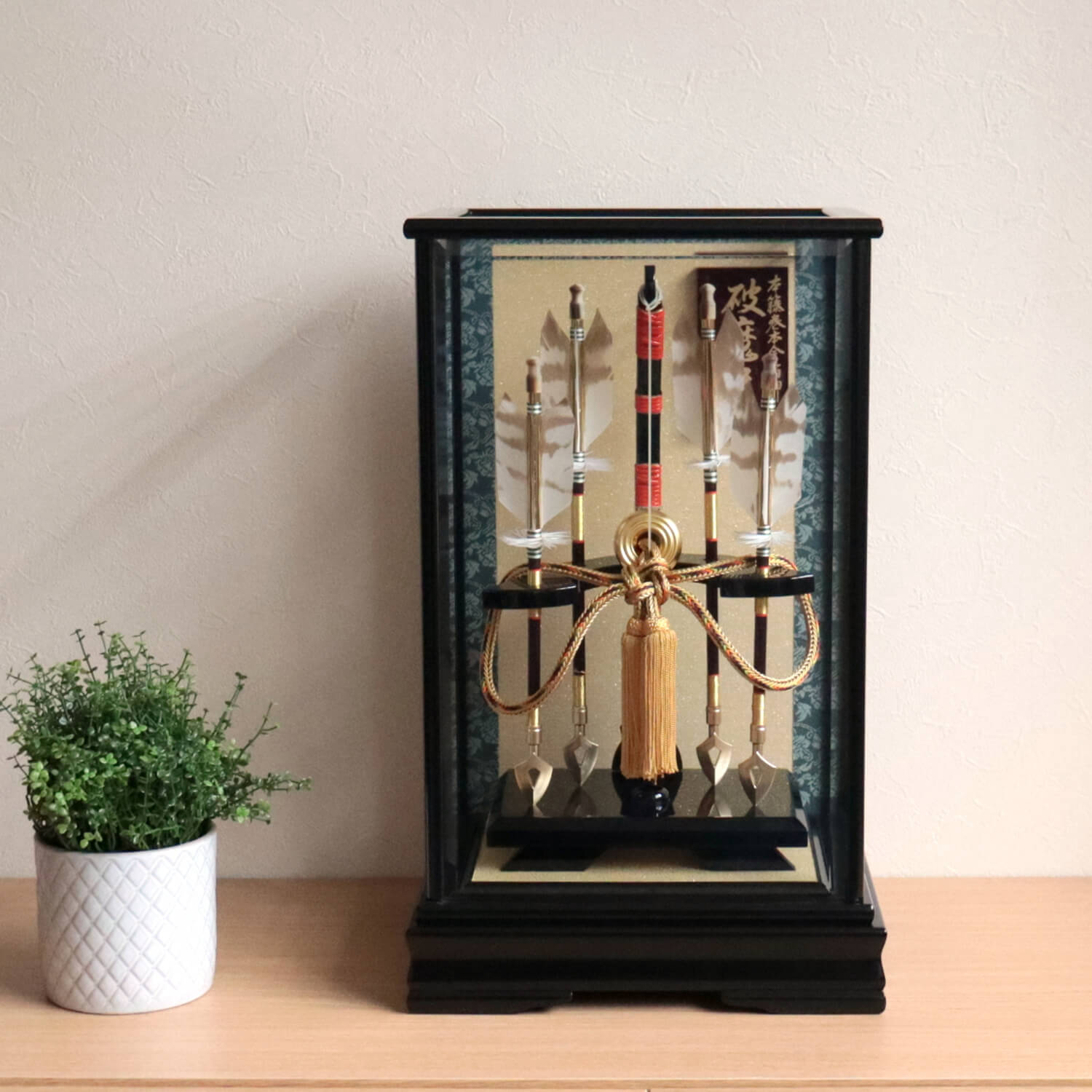 日本最高級四つ矢破魔弓 本鷹羽根 玄晋作 10号 超希少本鷹羽破魔弓