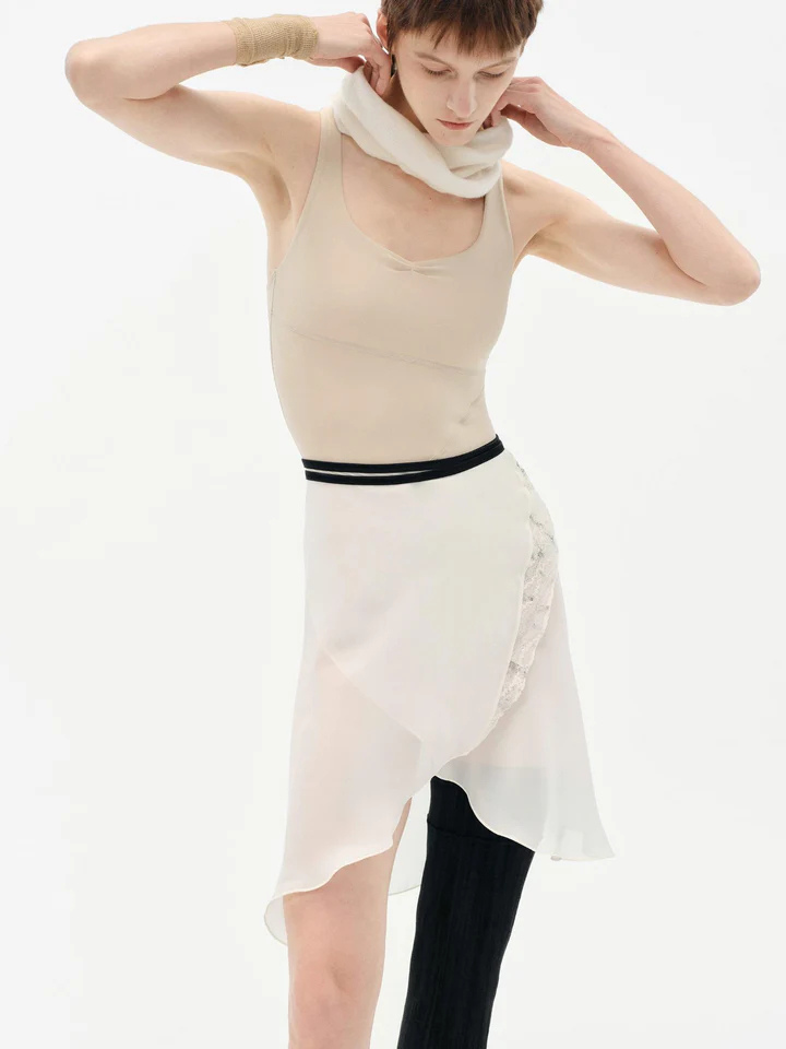 Typha/タイファ】 バレエ スカート 巻きスカート レースアクセント
