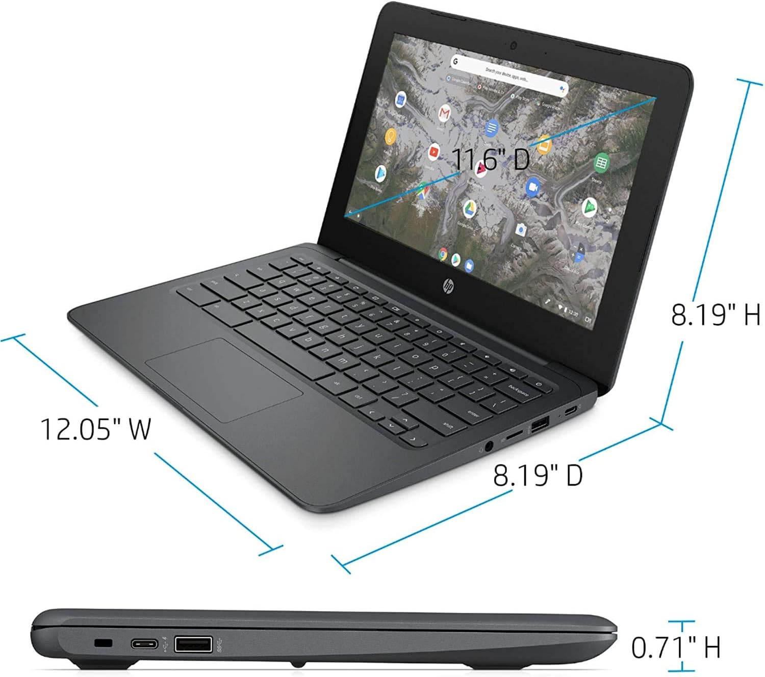 HP Chromebook 11A-NB0013 Dual Core 32GB eMMC 4GB