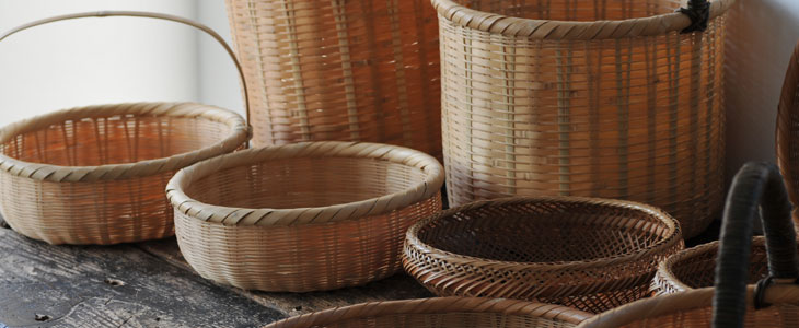 竹かご 竹細工 3個セット 民藝 KOHORO 竹ざるるおまけ付 高級竹篭の