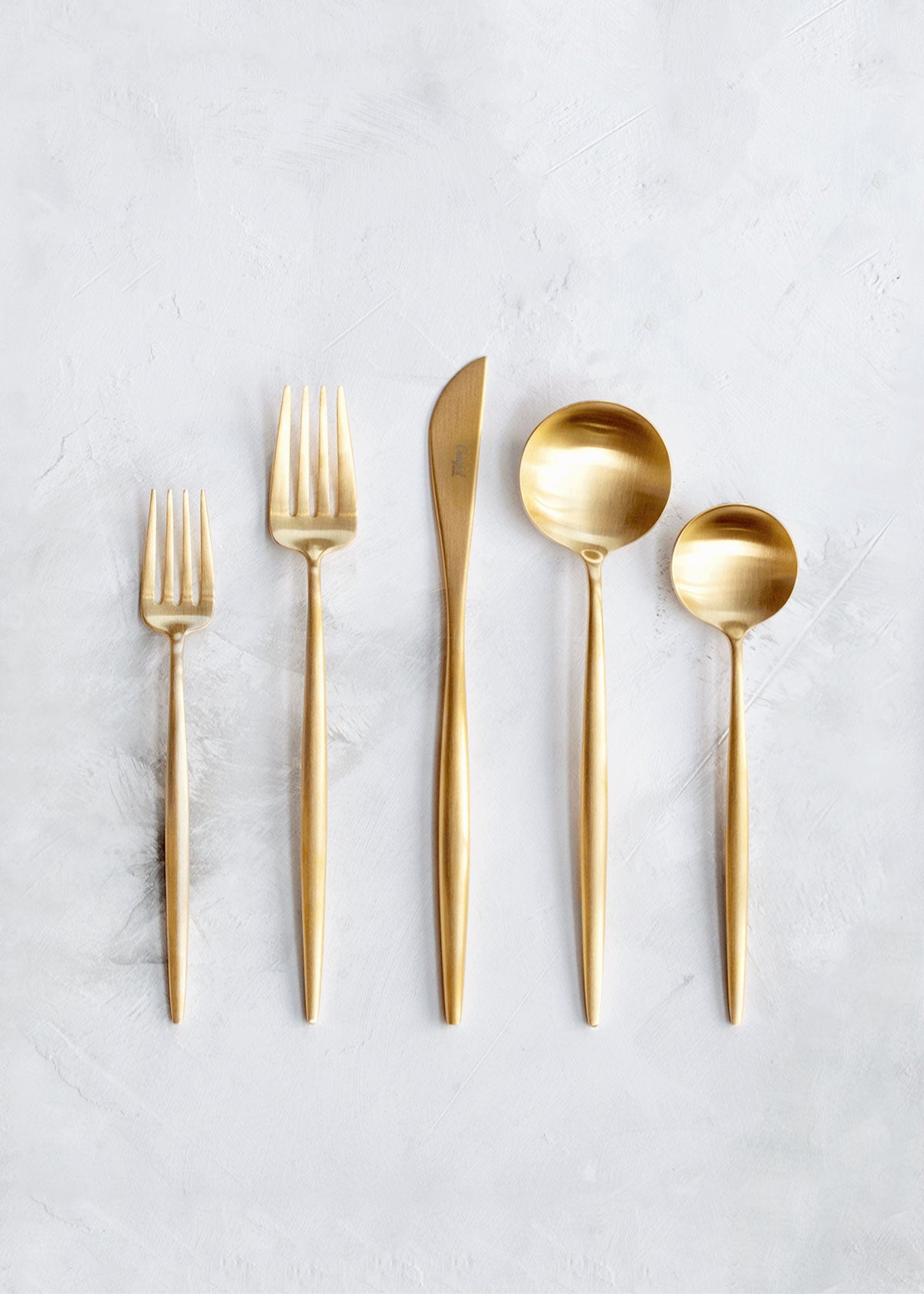 Cutipol Moon Flatware 5pc Set, Brushed Gold – Minzuu