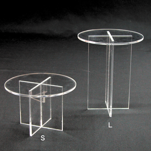 ディスプレイ台D L 円形 透明アクリル4mm厚 φ150×H180mm - 店舗用品の