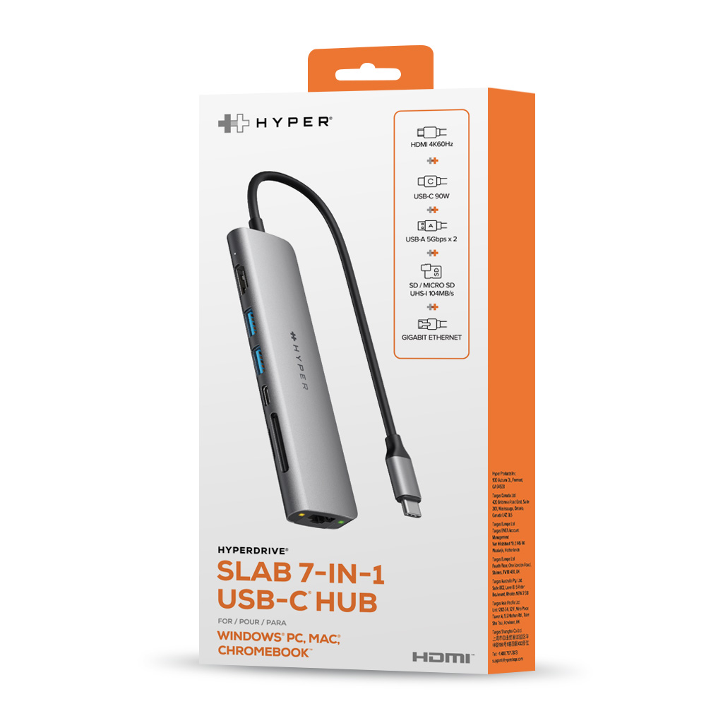 HyperDrive SLAB 7-in-1 USB-C Hub（グレー）