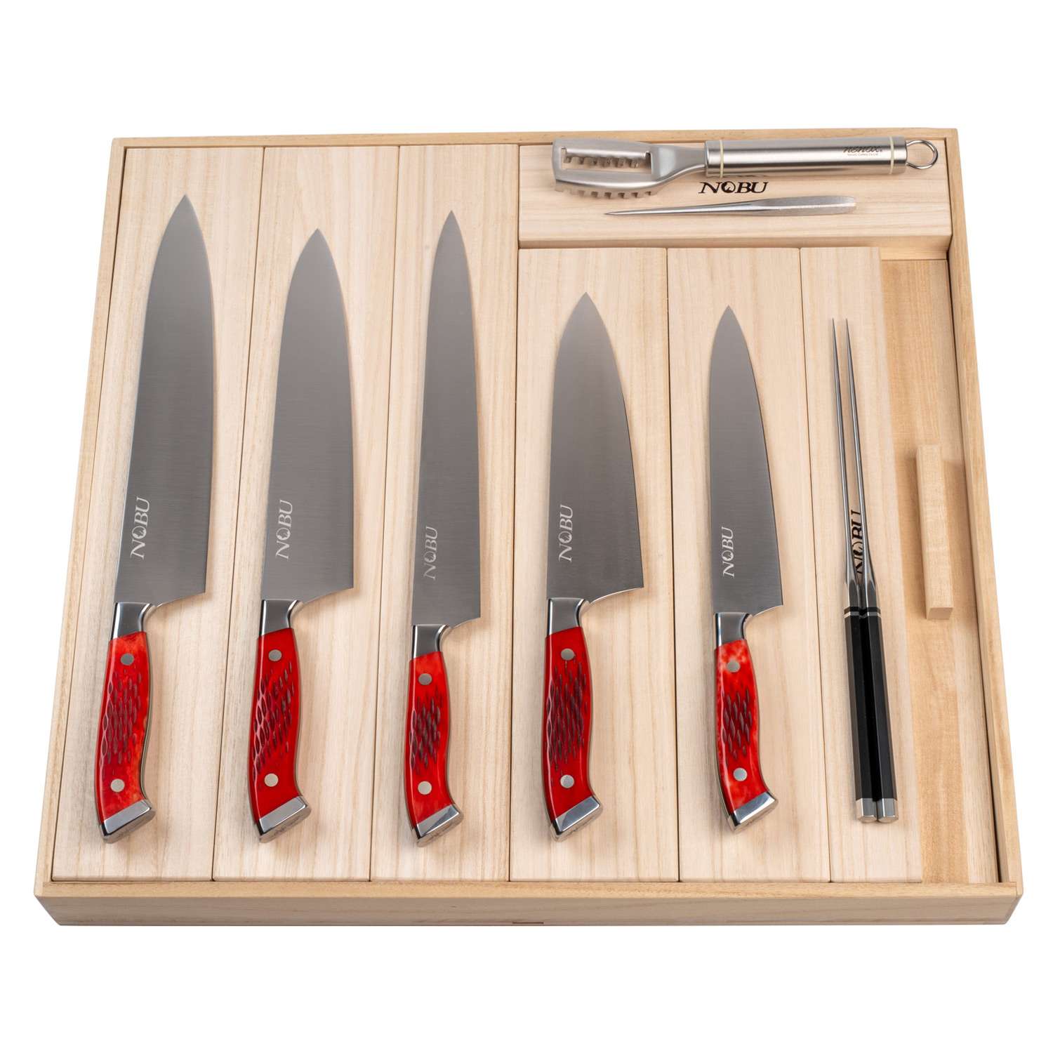 NOBU x Nenox Knife Set Red | Nobu Collection
