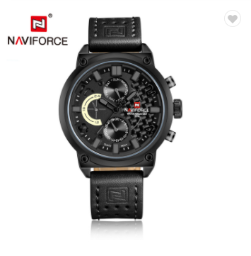 NAVIFORCE 9068L BGYB Luxury Brand Leather Analog Quartz Watches