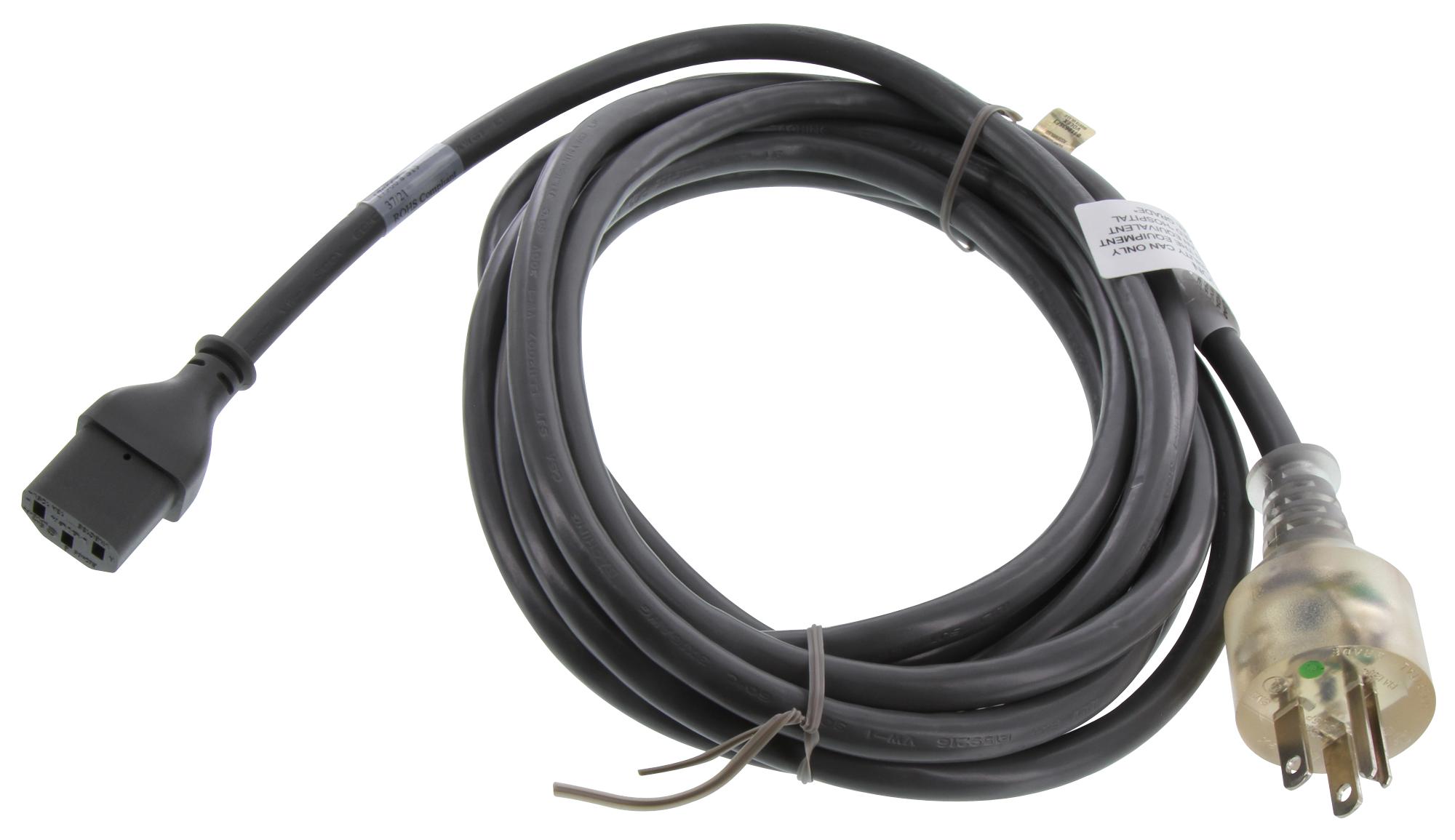 17966 8 S15 VOLEX, Mains Power Cord, 16 AWG, NEMA 5-15P to IEC 320