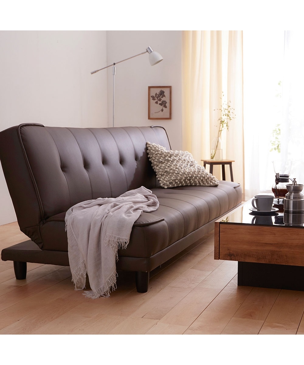 3人掛け]ソファベッド｜2WAY リクライニング 合皮 通販【ニッセン】