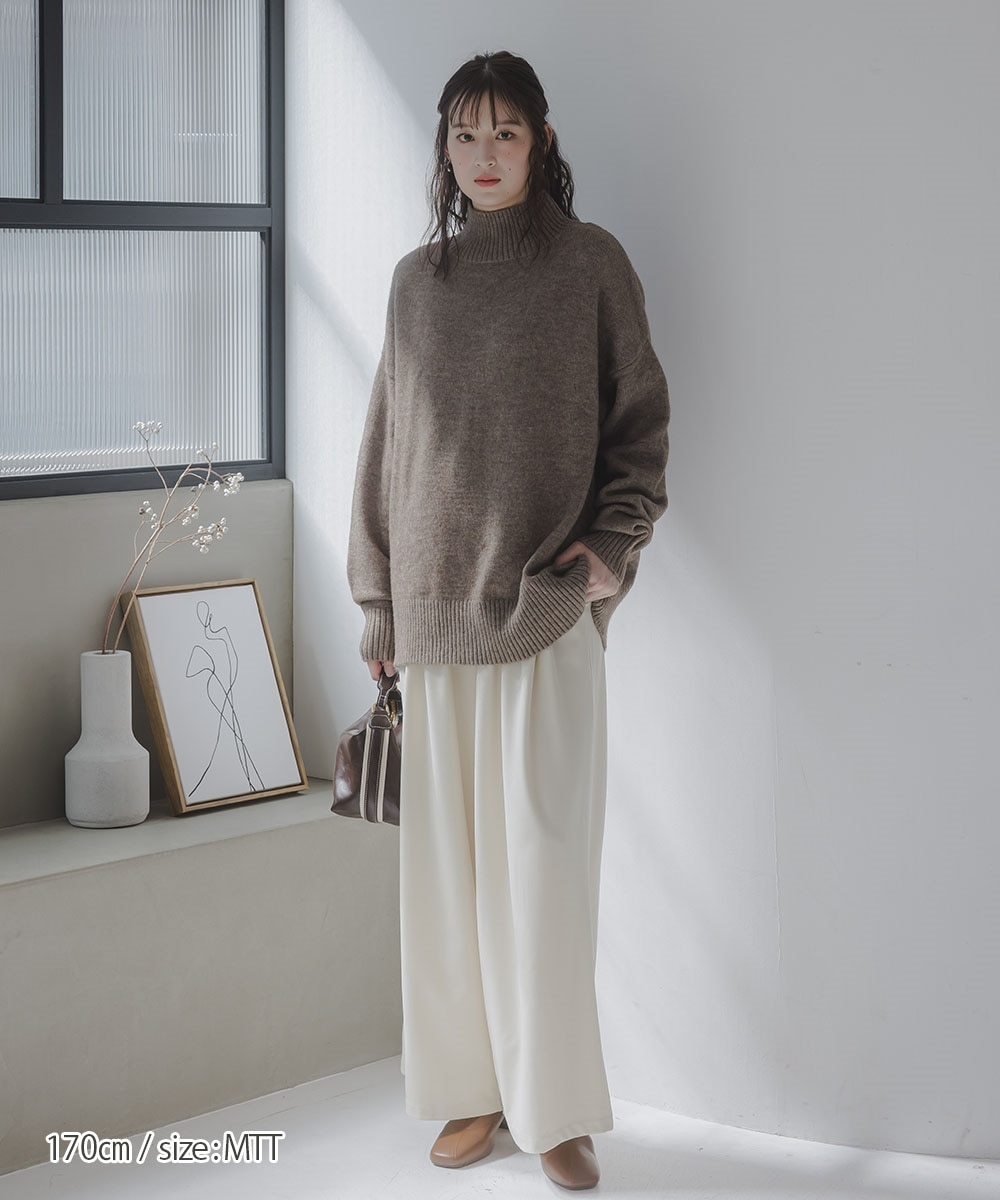 高身長 ハイネックニット（セットアップ対応）（トールサイズ
