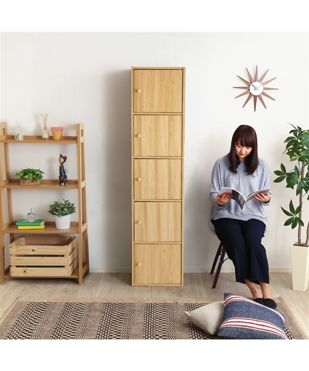 扉付き5段カラーボックス 通販【ニッセン】