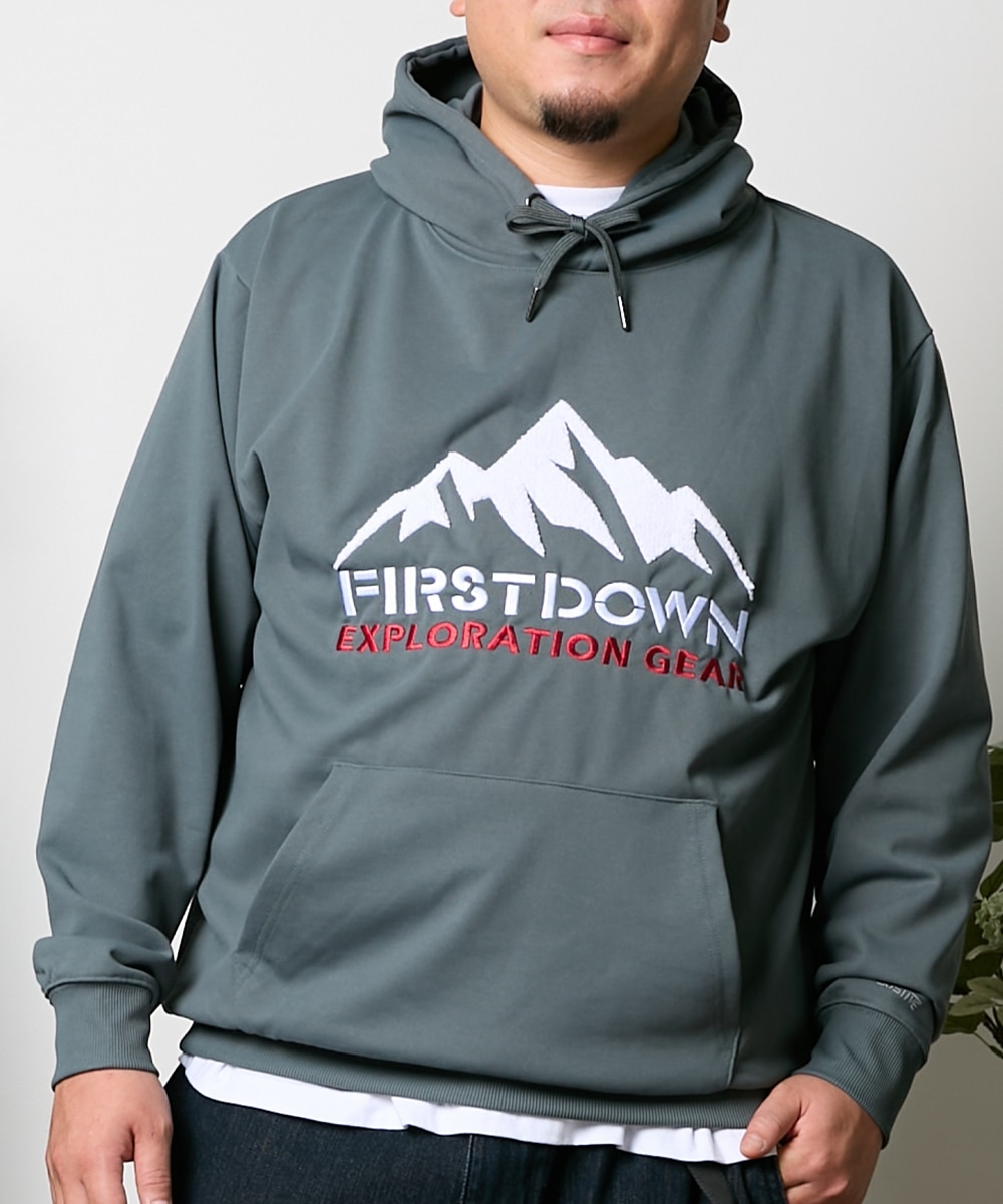 スウェット素材長袖プルパーカー【大きいサイズ】/ファーストダウン