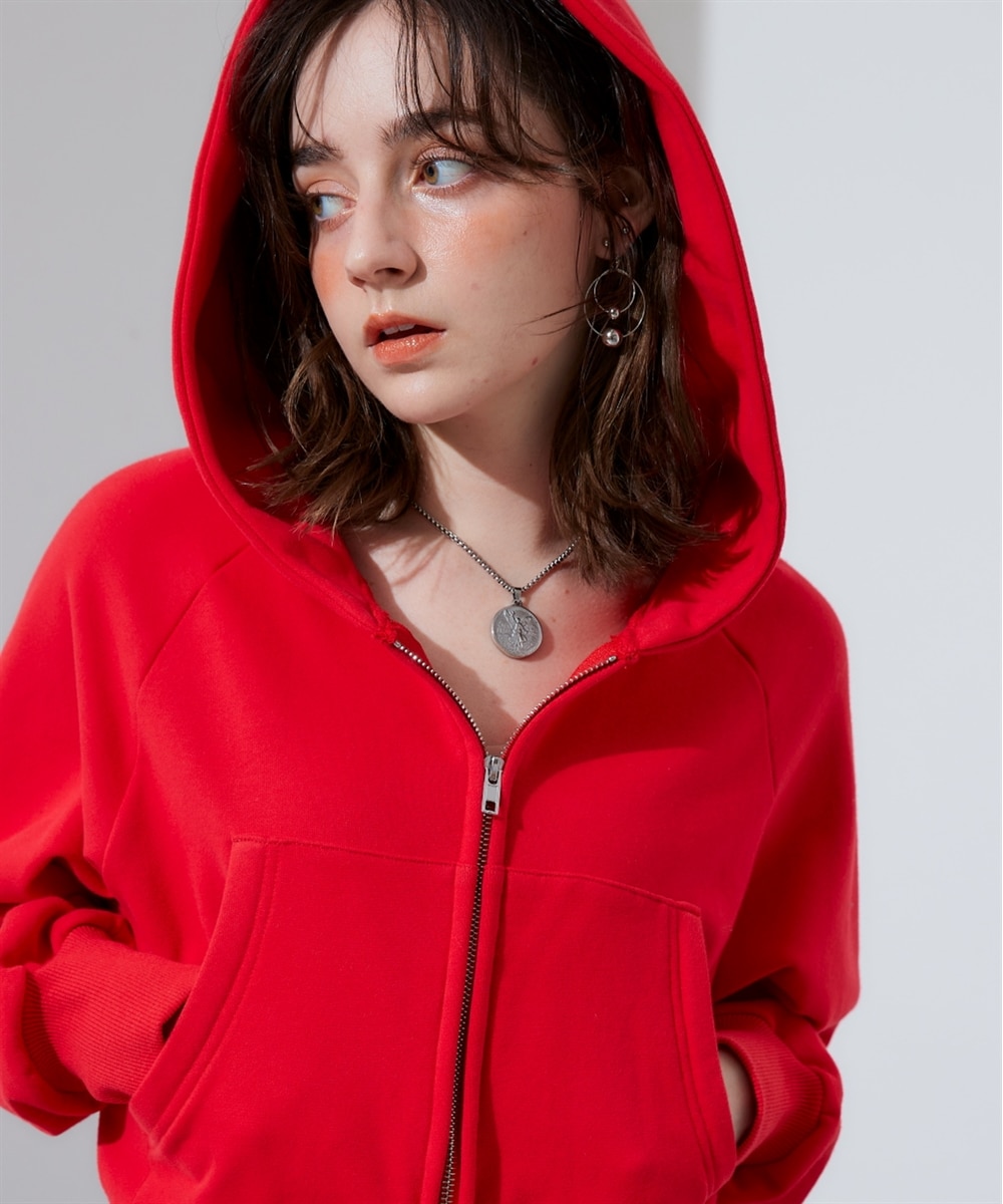 裏毛クロップドダブルジップパーカー 通販【ニッセン】