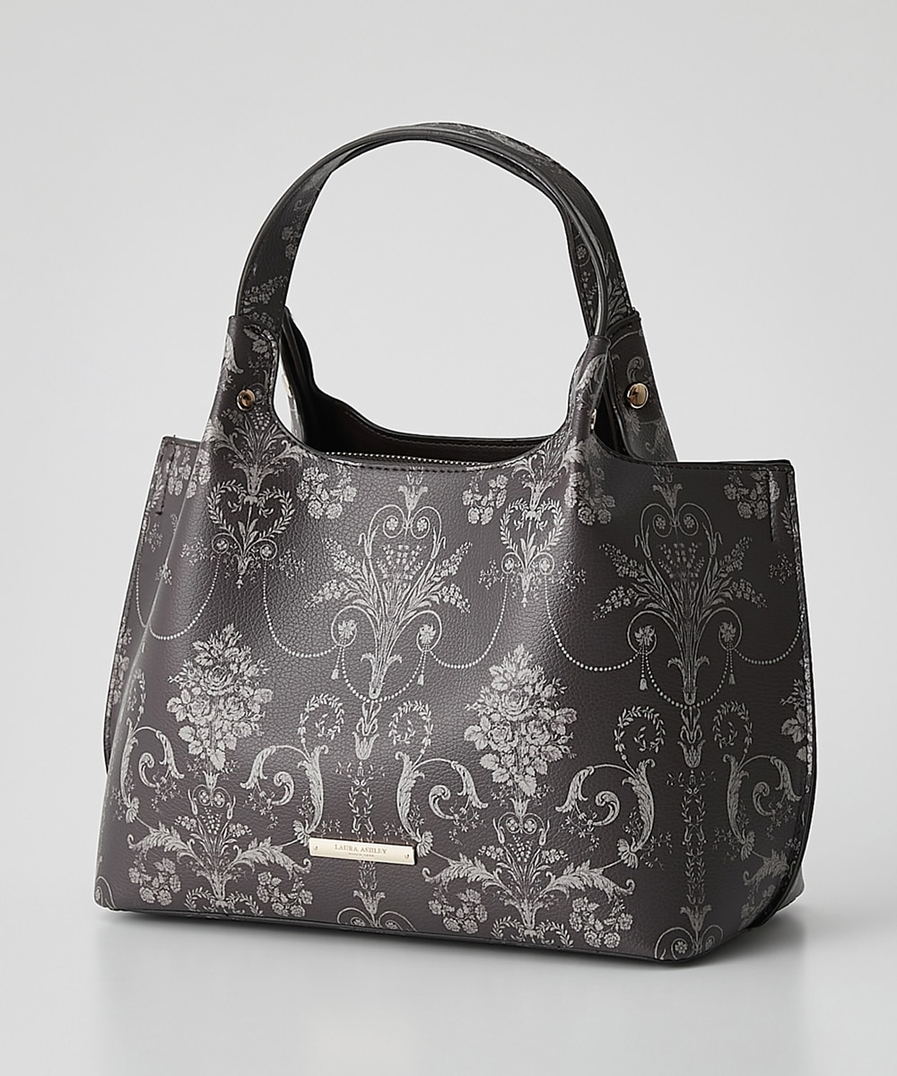 LAURA ASHLEY（ローラ アシュレイ）華やかプリント＆合皮のトート