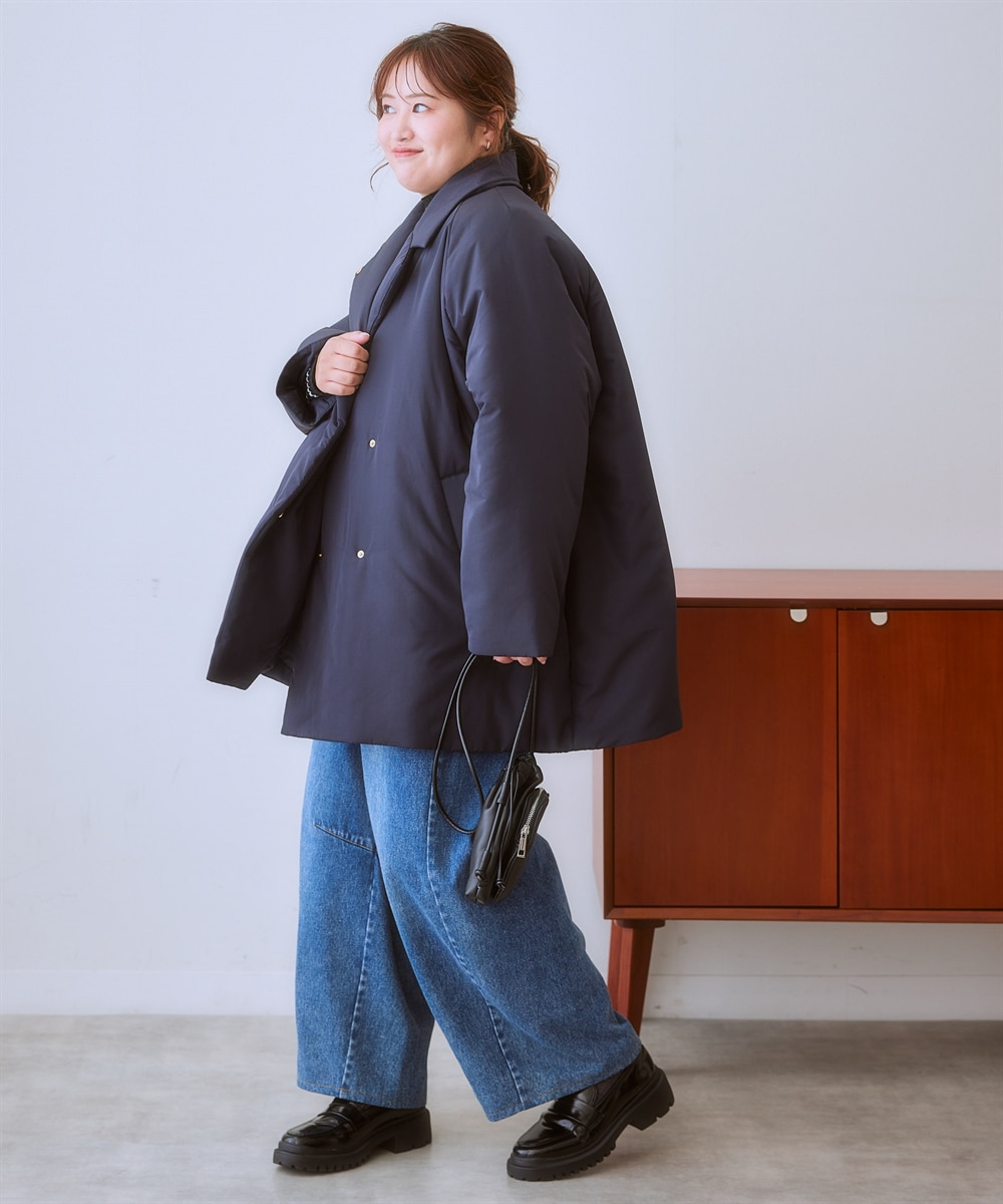 大きいサイズ＞ミディアム丈中わたモンスターコート 通販【ニッセン】