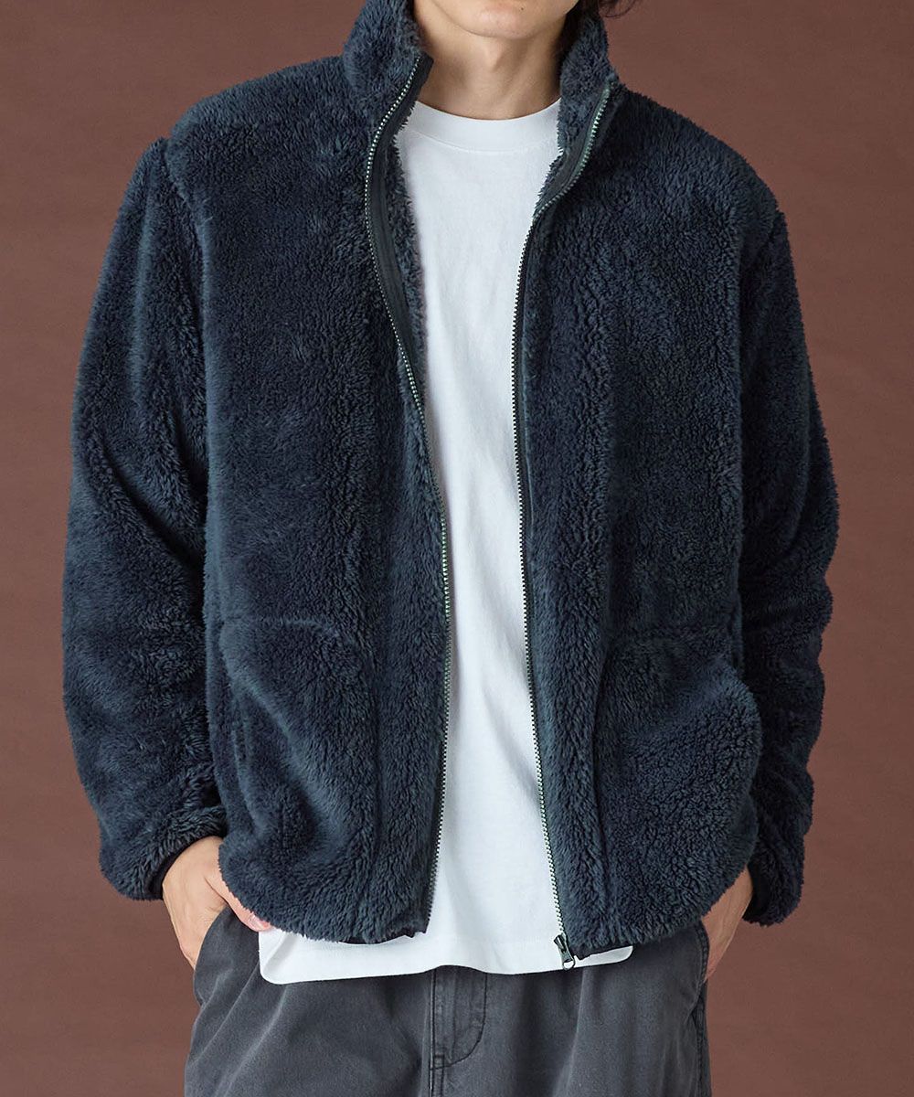 ふわもこボアフリーススタンドカラージップブルゾン【大きいサイズ有