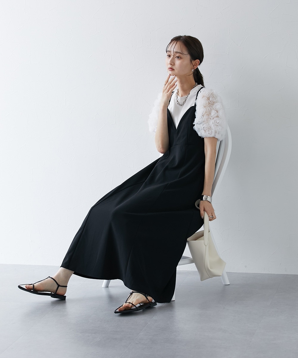 バッククロスジョーゼットワンピース 通販【ニッセン】