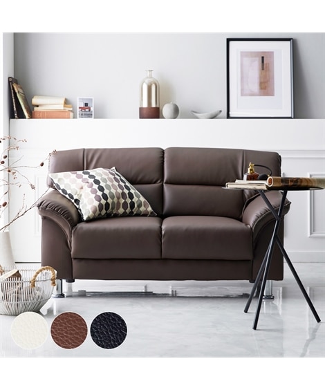 2人掛け]ソファ｜合皮 シンプルモダン スチール脚 通販【ニッセン】