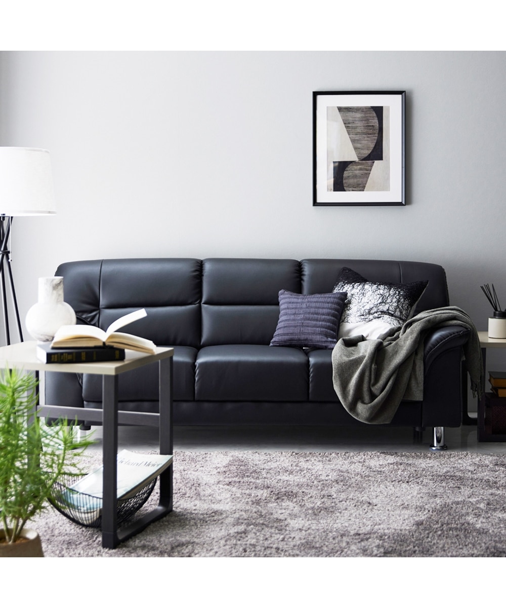 3人掛け]ソファ｜合皮 シンプルモダン スチール脚 通販【ニッセン】