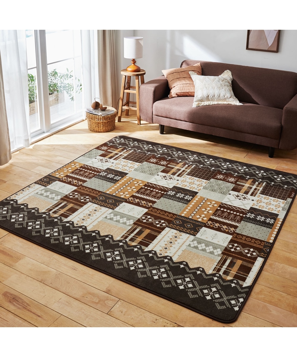 洗えるラグ|パッチワークデザイン・ウレタン入り 通販【ニッセン】