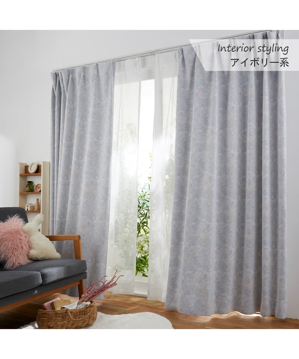 ピーターラビット(TM)】1級遮光カーテン＆レース4枚セット（リーフ柄