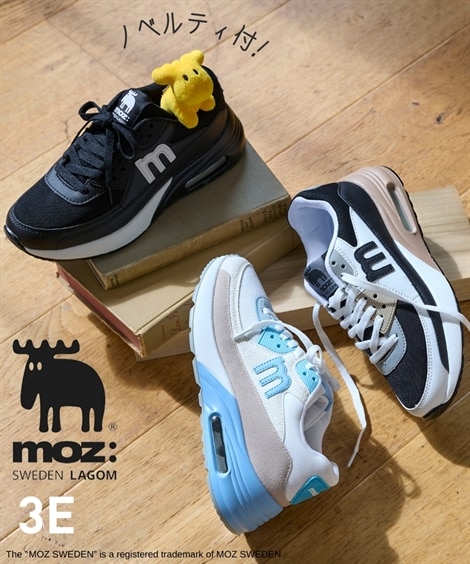 ノベルティ付】moz（モズ）厚底コンビカラースニーカー（ワイズ3E
