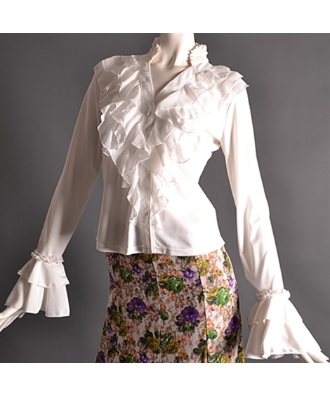 ミカドレス ダンス専門店】フラメンコ衣装 フリル トップス ブラウス