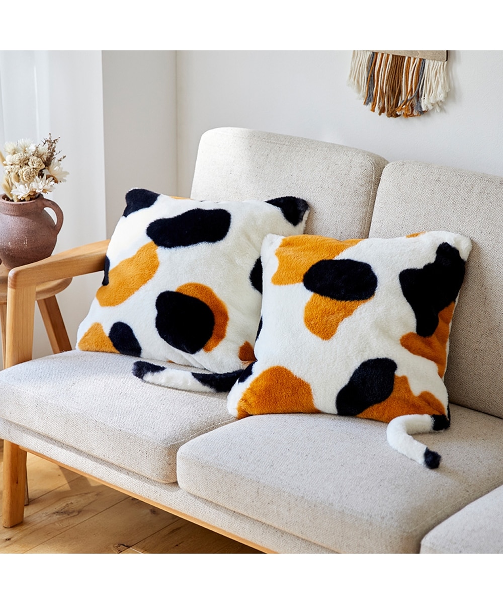 まるで猫！のようなしっぽ付きクッションカバー（猫Feel） 通販