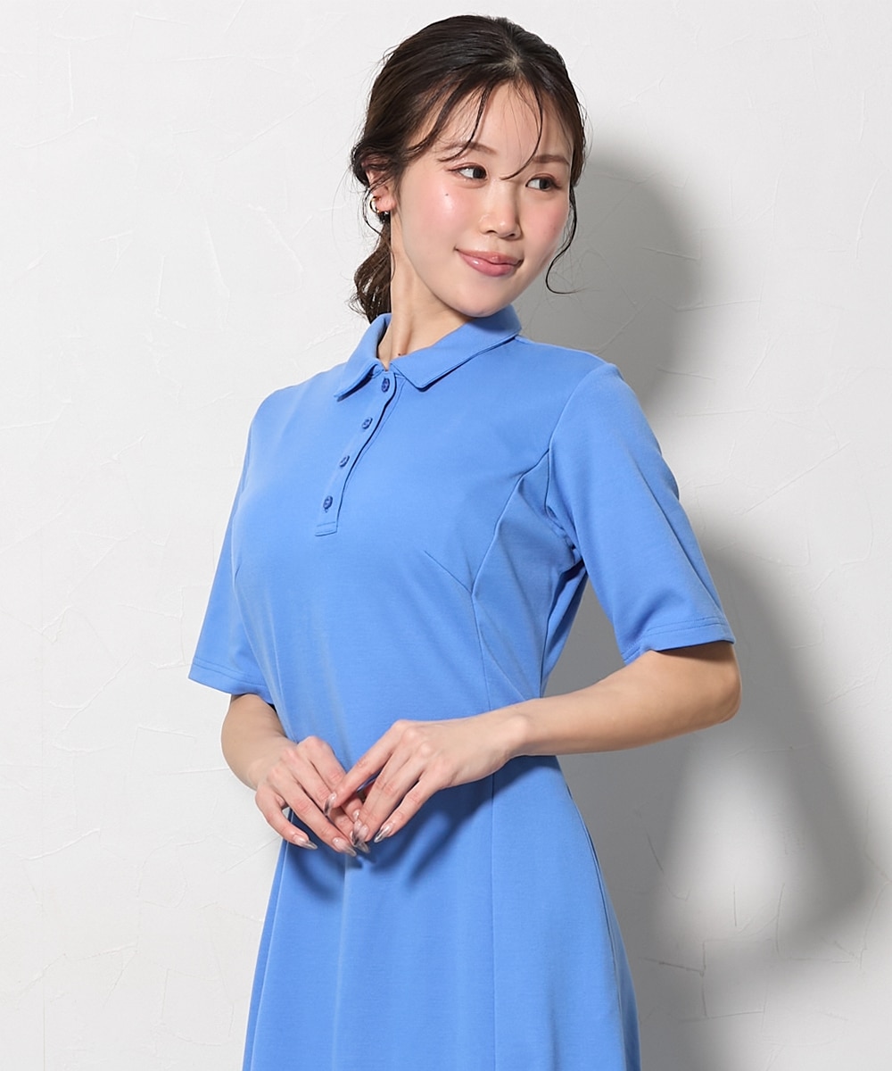 大きい胸専用】吸汗速乾・UVカットポロワンピース（ポケット付