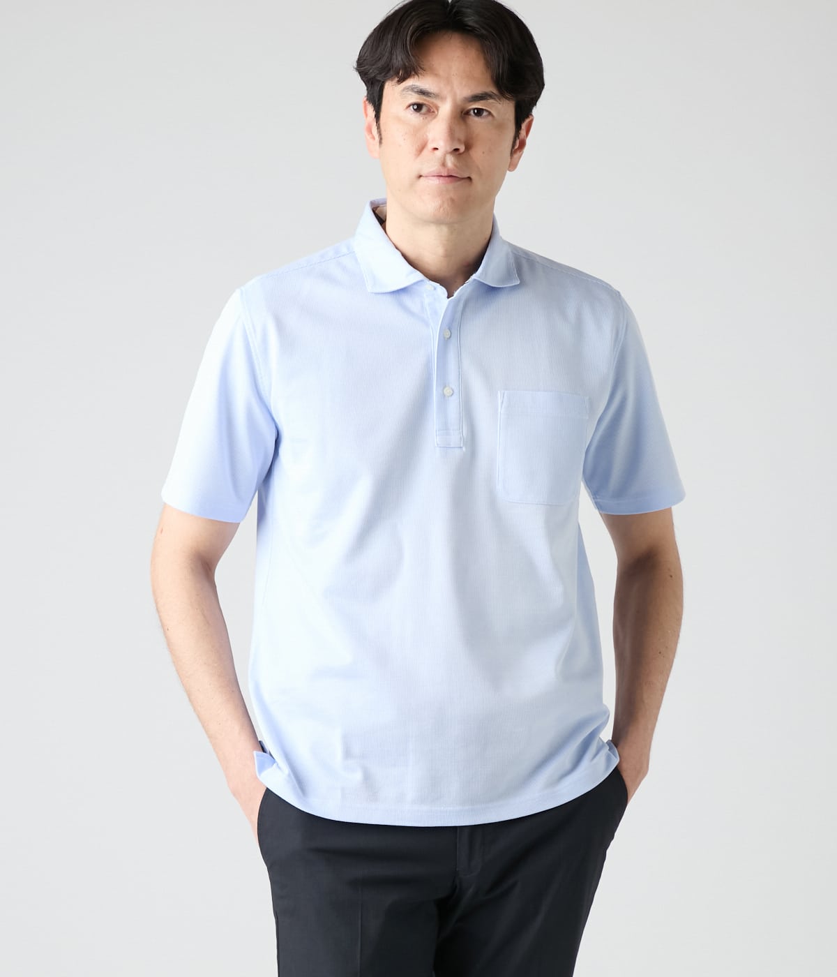 吸水速乾】COOL COMFORT コードレーン カッタウェイカラーポロシャツ