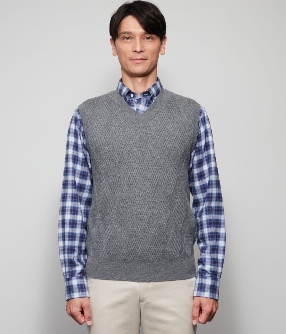 カシミヤ混 Vネック ニットベスト(11573501-2024)｜ファッション通販の