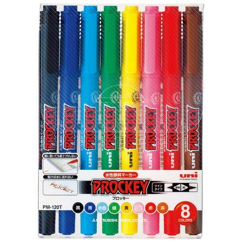 スマートオフィス】プロッキー PM120T8CN 8色 三菱鉛筆