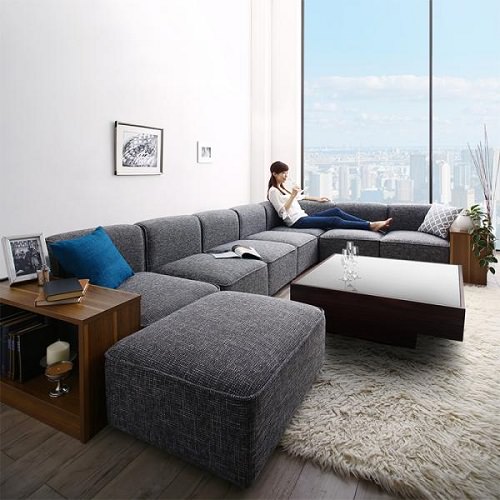 理想のカタチを作る 大型L字ヴィンテージデザイン ソファ＆サイド