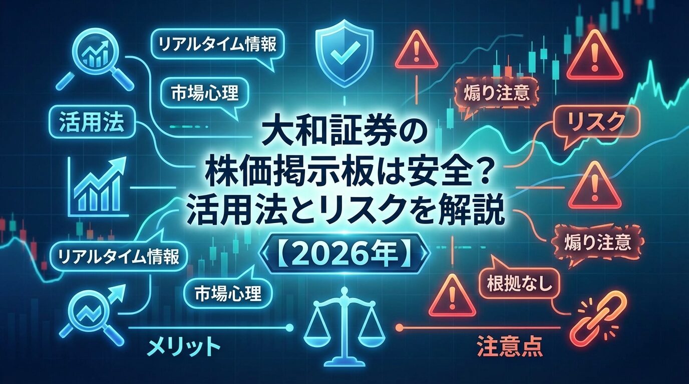 大和証券の株価掲示板は安全？活用法とリスクを解説【2026年】 | 会社