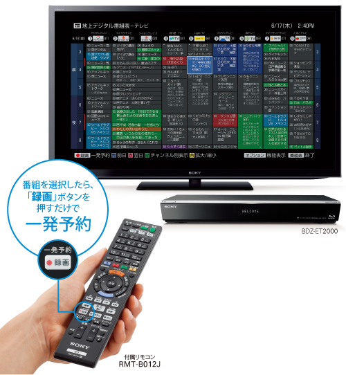 BDZ-EW500 特長 : 充実の「録る」機能 | ブルーレイディスクレコーダー