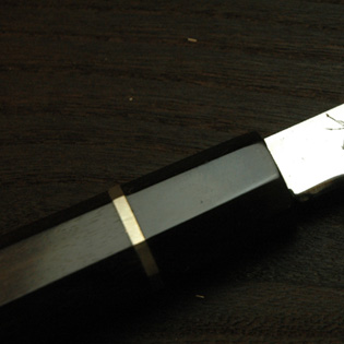 ムキモノ 本焼 6寸 黒檀 鞘付 【包丁の＠堺英】