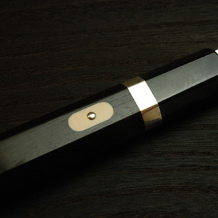 柳刃包丁 本焼 銀巻 黒檀 尺1 鞘付 【包丁の＠堺英】