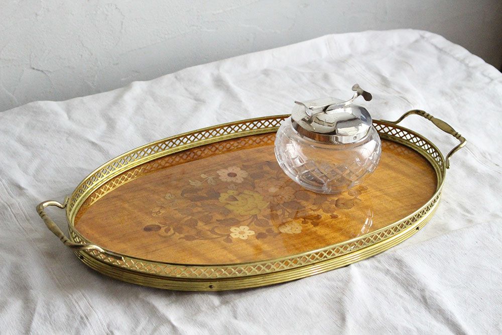アンティーク・ティートレイ タイルクラフトの華やかなイギリス製