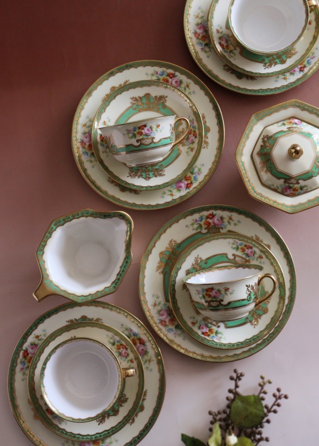 オールドノリタケカップ＆ソーサー トリオ シュガーポット クリーマー