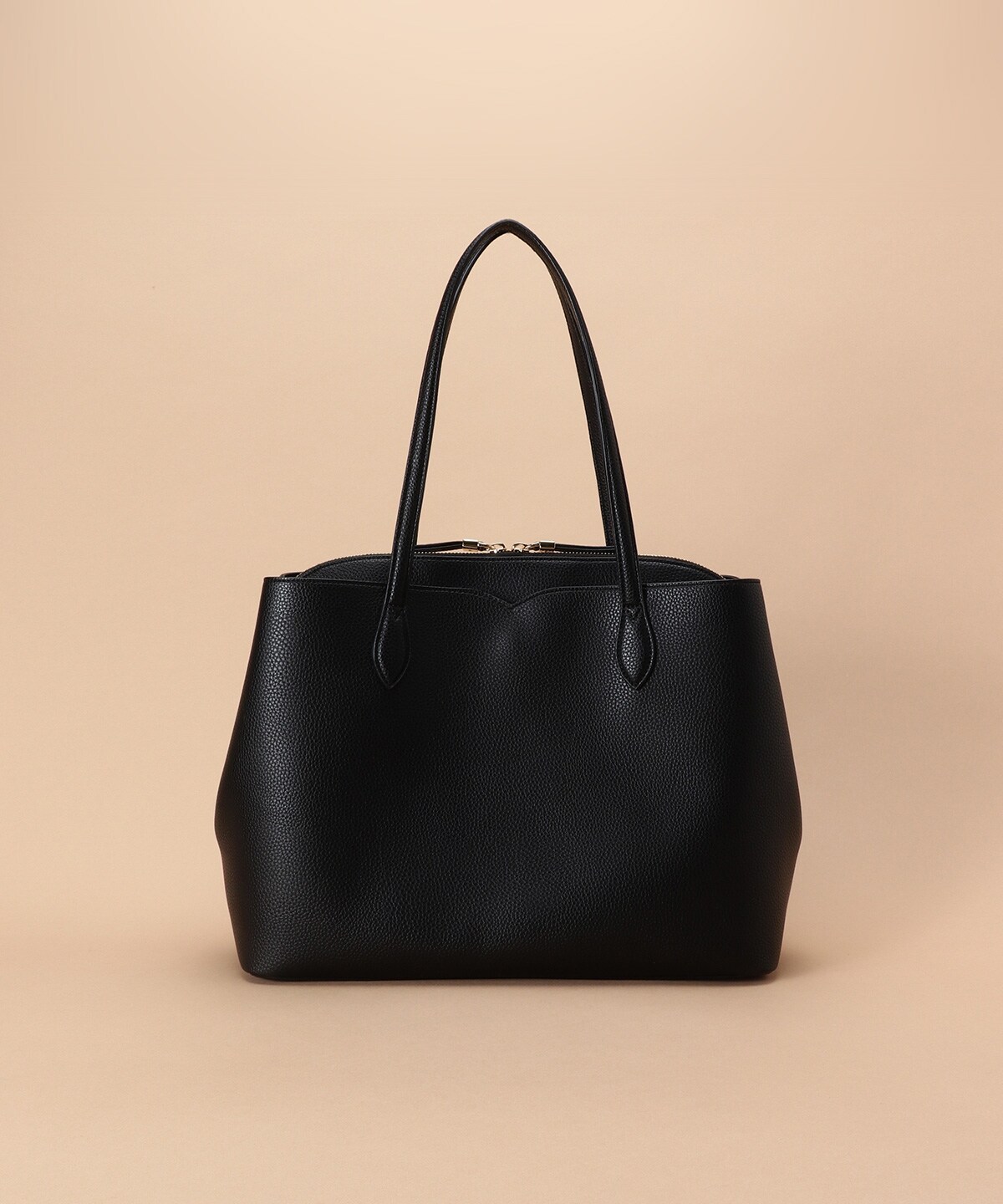 ウェーブデザインカッティングトートーバッグ(FREE ブラック