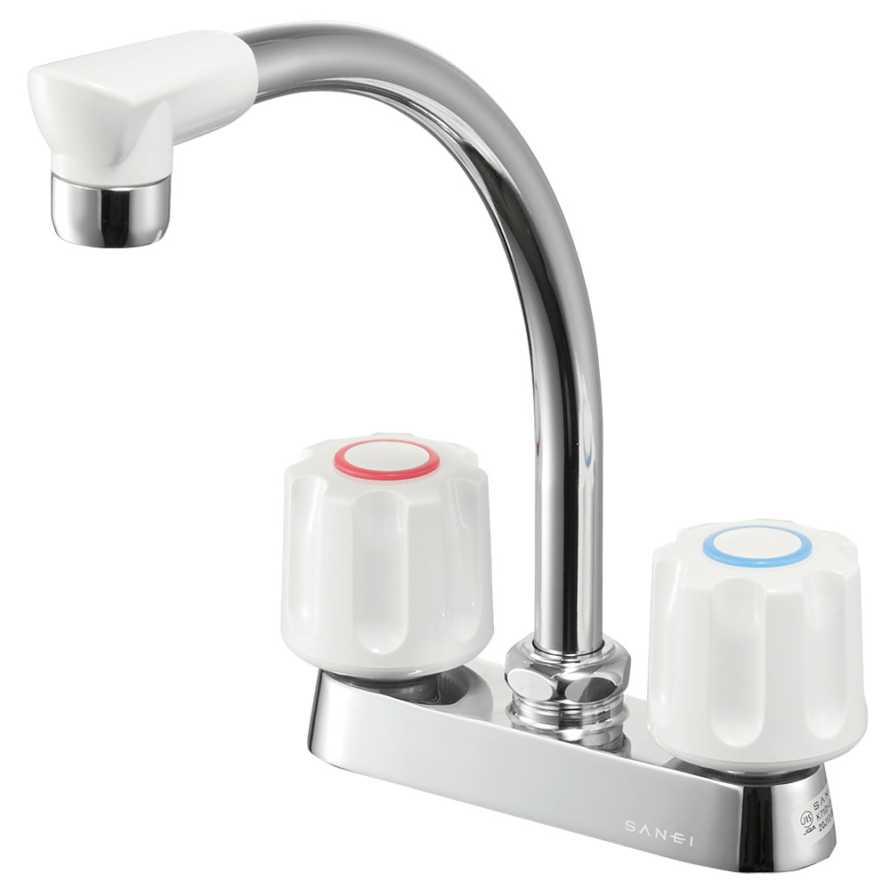 ツーバルブ台付混合栓［共用形］ | 商品のご案内 | SANEI｜デザイン性