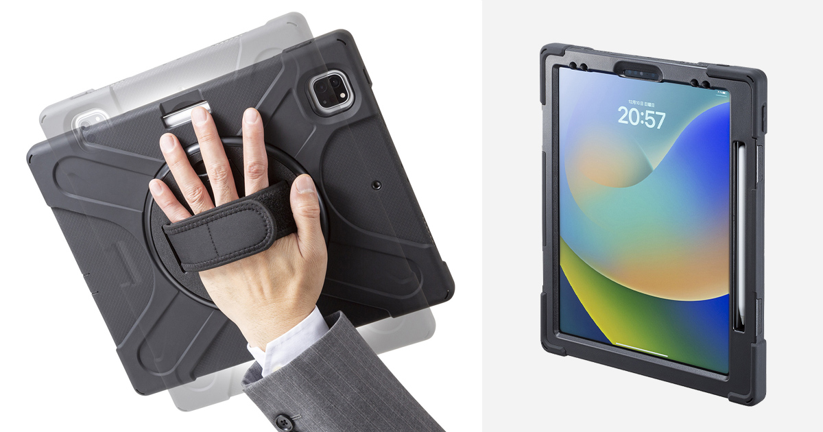 360°回転するハンドルを搭載した Apple 第4～6世代iPad Pro 12.9インチ