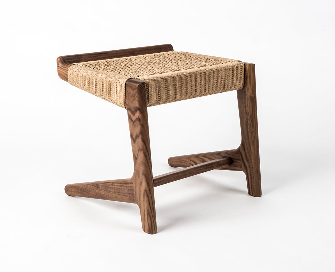 Rian Cantilever Stool, Woven Danish Cord, Hardwood, Mid-century