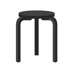 スツール60 / ブラックラッカー 組立て無料Artek（アルテック） | 公式