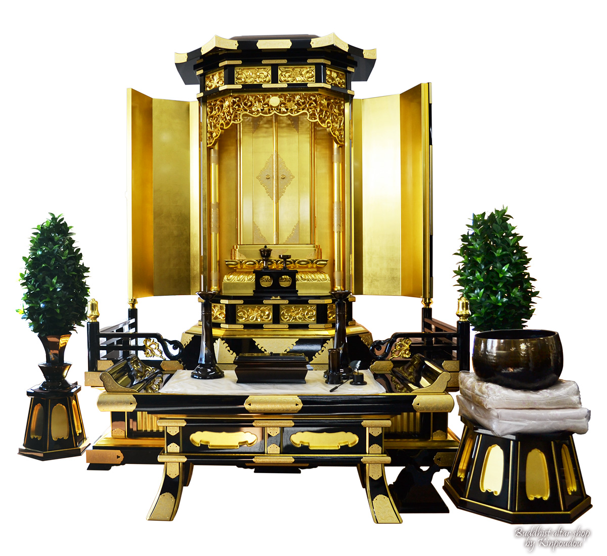 創価学会仏壇専門店（SGI仏壇）伝統仏壇【大願 5.5尺 黒塗り】