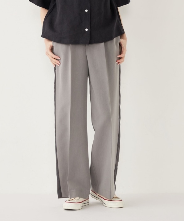 SHIPS Colors:〈手洗い可能〉サテン サイドライン パンツ｜ SHIPS 公式